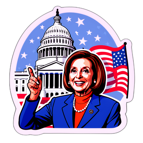 Bold Sticker af Nancy Pelosi med U.S. Capitol