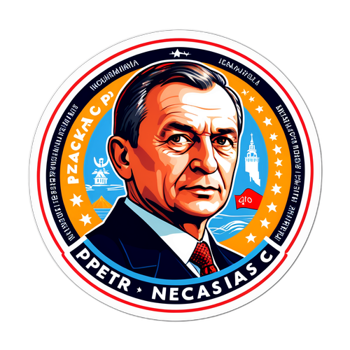 Nálepka Petra Nečase s významnými daty a událostmi z jeho politické kariéry