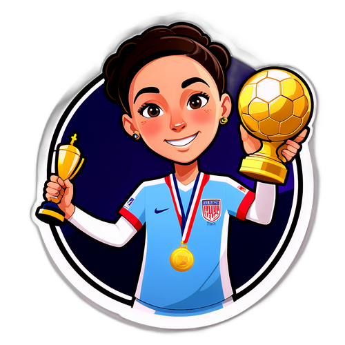 Lucy Bronze med medalj och fotbollstrofé