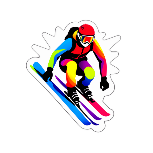 Färgglad Skidåkare