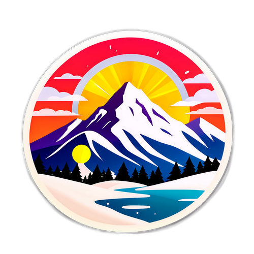 Biểu tượng núi tuyết dưới ánh sáng mặt trời