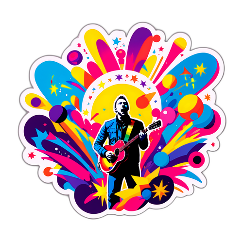 Fargerik representasjon av Coldplay live