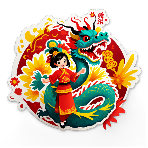 Lively Lunar New Year Celebration Sticker