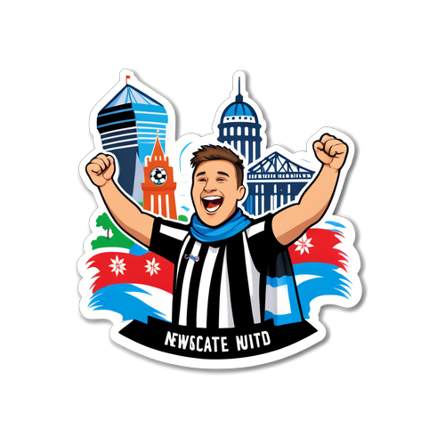 Joyful Newcastle United Fan Sticker