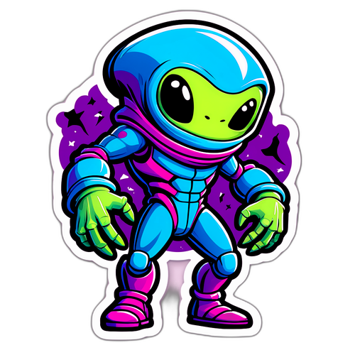 Σχέδιο αυτοκόλλητου με διαστημικά τέρατα