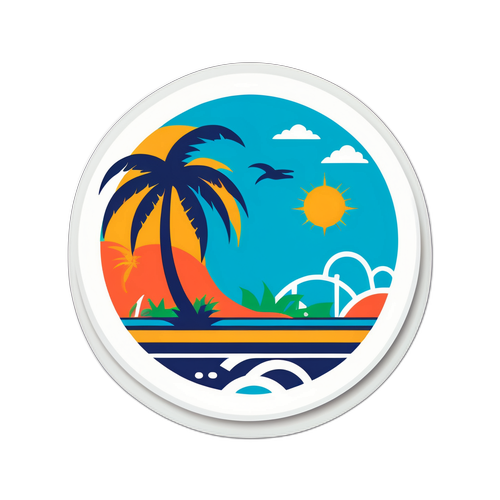 Стикер с архитектурными элементами Флориды и акцентами на прогноз спортивного события