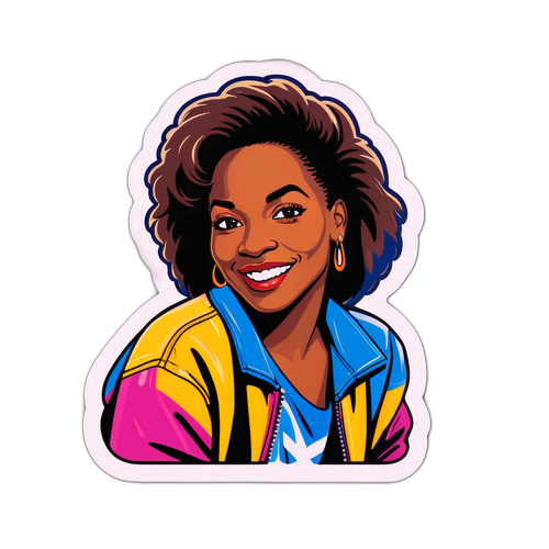 Sticker przedstawiający Didi Moore w stylu lat 90-tych