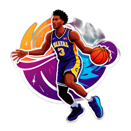 Adesivo de Jogador de Basquete em Movimento