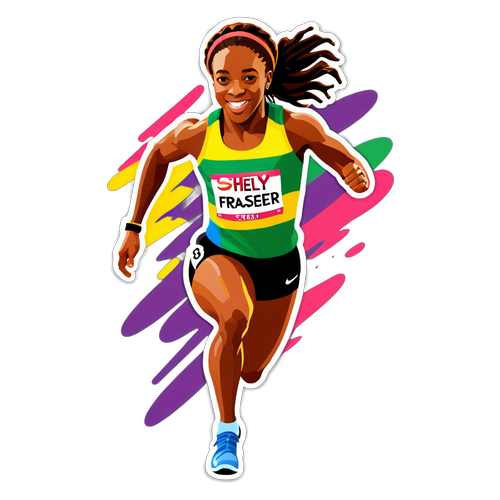 Sprintende Energi: Shelly-Ann Fraser-Pryce Sticker