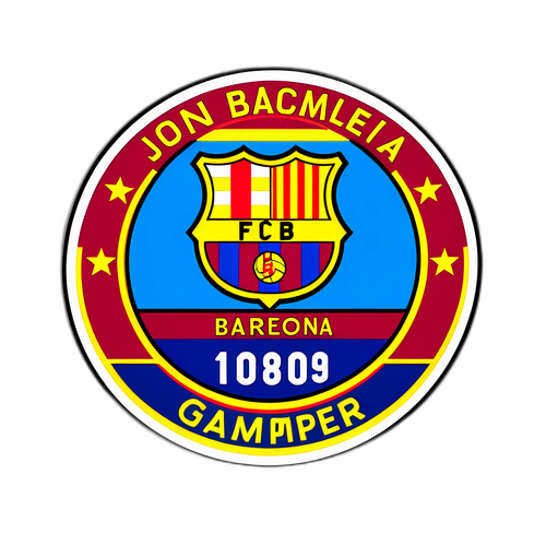 Stiker Trofi Ikonik Joan Gamper dengan Desain Bola Sepak
