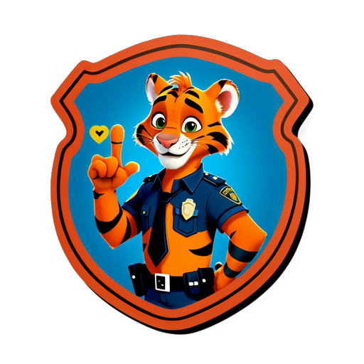Brave Tiger Police Officer Sticker