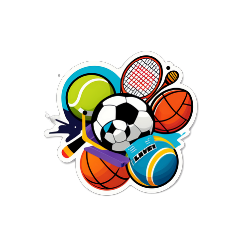 Sportlicher Sticker mit Sport 1 Live Logo