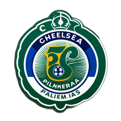 Adesivo Divertido com Logos do Palmeiras e Chelsea