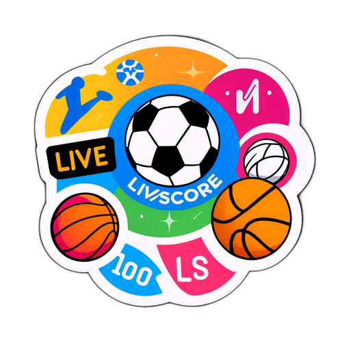 Kleurrijke sticker met 'Livescore'