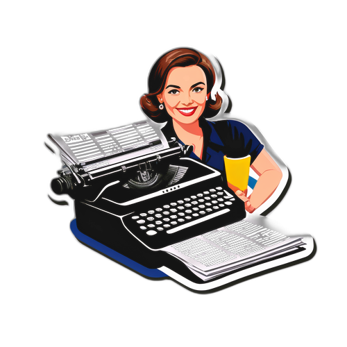 Novinářka z Deníku N s psacím strojem