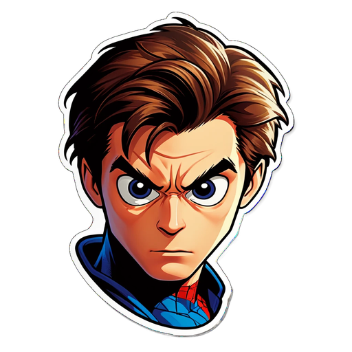 Unleash Your Inner Hero: The Sticker That Captures Peter Parker's Unwavering Determination!