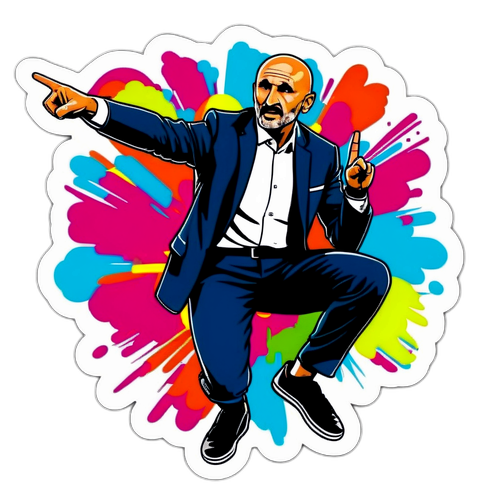 En inspirerende sticker med Spalletti på fotballbanen