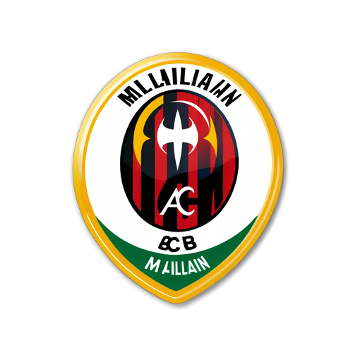 Sticker AC Milan với các cầu thủ nổi bật và banner của câu lạc bộ