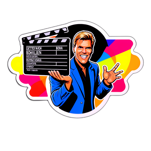 Moderner Sticker von Dieter Bohlen mit Klappe