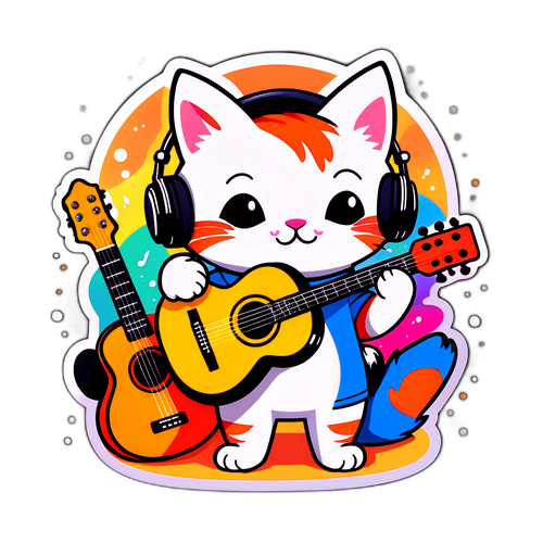可愛的貓咪音樂家
