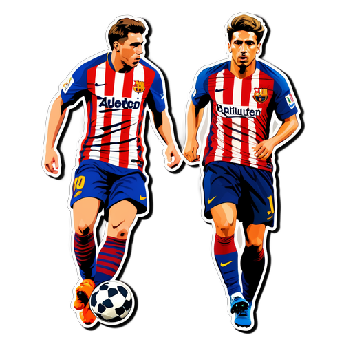 Stiker Gaya Barcelona dan Atlético Madrid