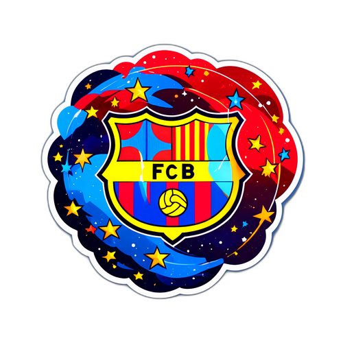 Fotboll med Barcelona-logotyp