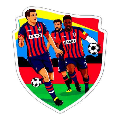 Πόλη εναντίον Τζένοα: Σχεδίαση αθλήματος με στιγμιότυπα από αγώνα ποδοσφαίρου