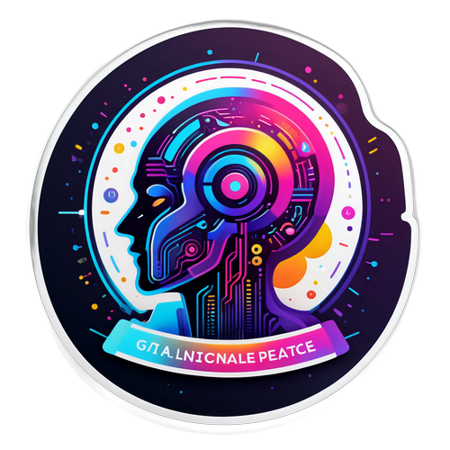Inspirująca naklejka z logo AI i hasłem