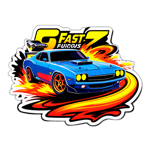 Sticker inspirowany filmem 'Szybcy i Wściekli 8'