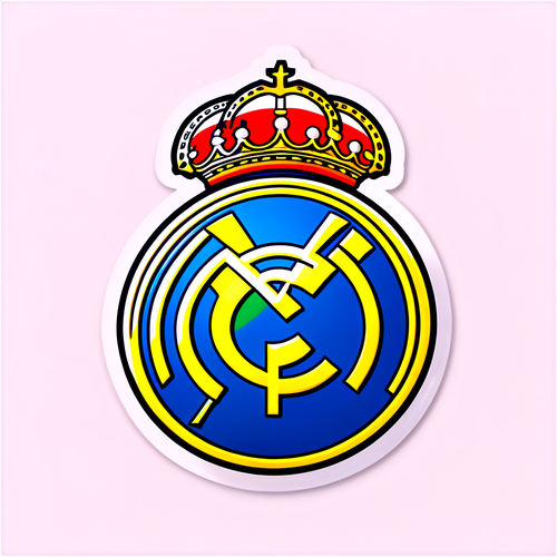 Diseño de un sticker con el logo del Real Madrid y el texto 'Hoy en Valladolid'