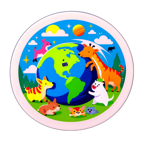 Kaakit-akit na Tanawin ng Mundo na Umuuga sa mga Cute na Hayop