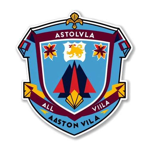 Unleash the Action: Aston Villa Crest Collides with Crystal Palace Colors for an Epic Sticker Design!