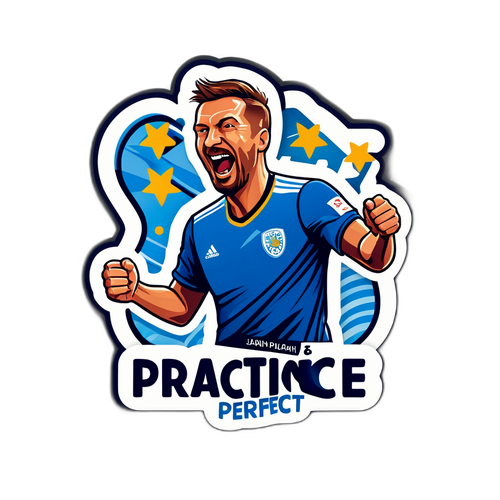 Ilustrace pro samolepku Jan Punčochář a jeho týmové zápasové momenty