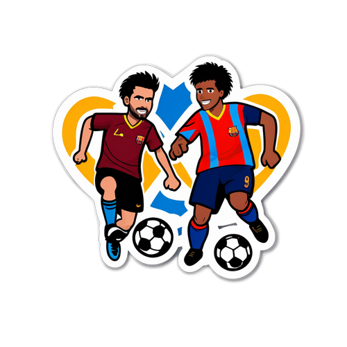 Stiker Perlawanan Mesra Roma dan Barcelona