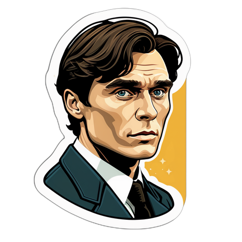 Stylisert Cillian Murphy Klistremerke med Retro Estetikk
