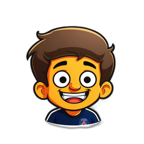 สติ๊กเกอร์ตัวการ์ตูนสนุกกับการดูเกม PSG vs Angers
