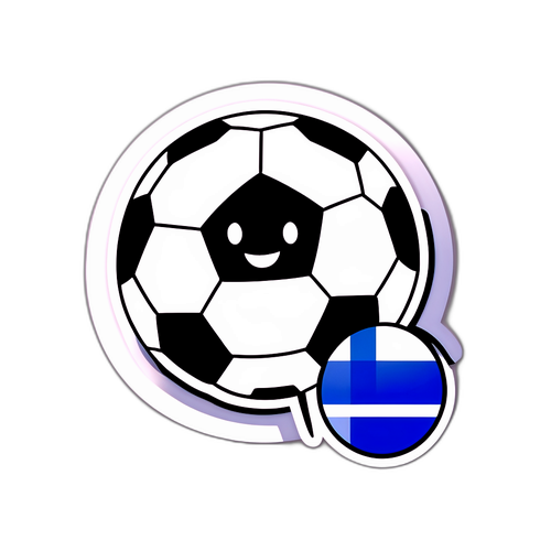 Humorvolles Design eines lächelnden Fußballs
