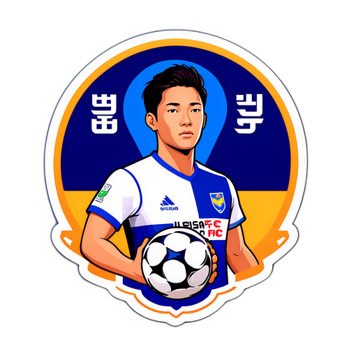 Sticker, der die Farben und Designs der Hymne von Ulsan HD FC dynamisch darstellt
