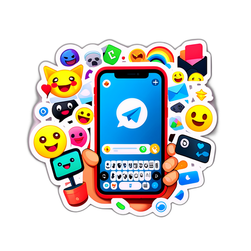 Sticker ya Simu ya Telegram na Emojis