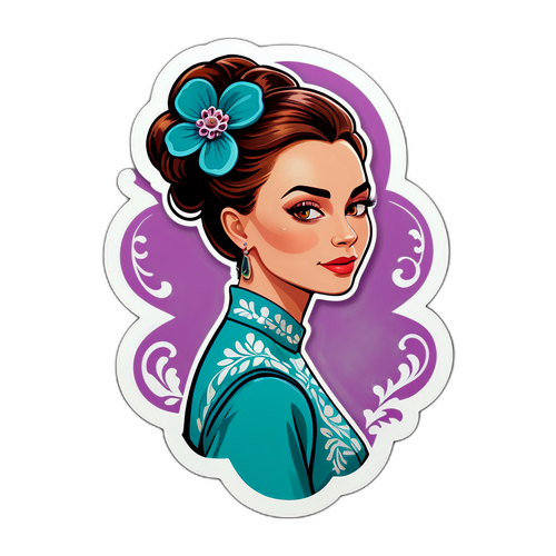 Malovaná Simona Krainová ve stylu módního designéra s elegantními detaily