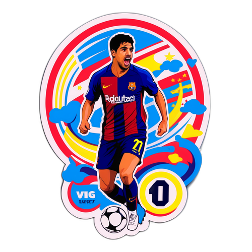 Nostalgisk klistermärke av Luis Suárez