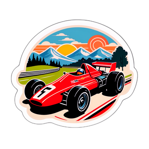 Vintage F1 Bil Klistermärke