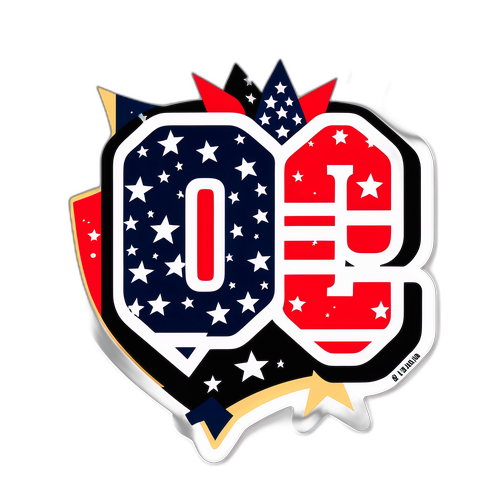 Big 10 Logo Sticker with Stars and Stripes