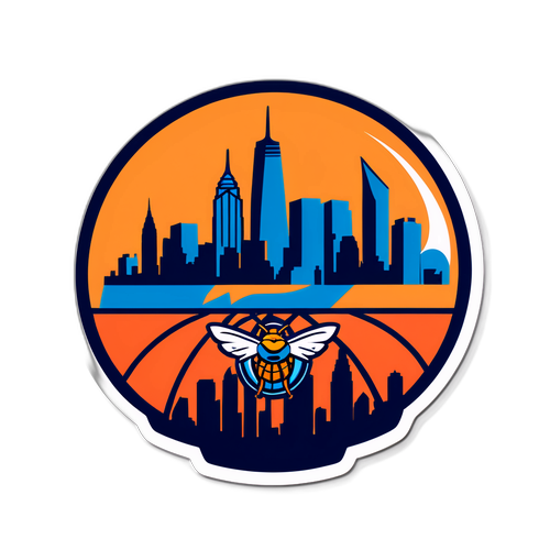 Hornets and Knicks Logo Sticker
