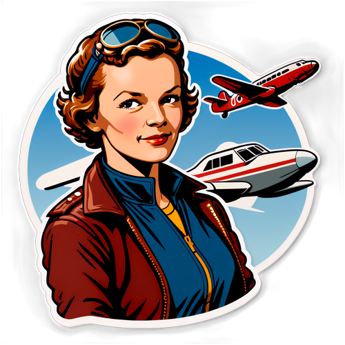 Amelia Earhart: Ang Vintage Sticker na Ipinapakita ang Diwa ng Isang Iconic na Pionero!