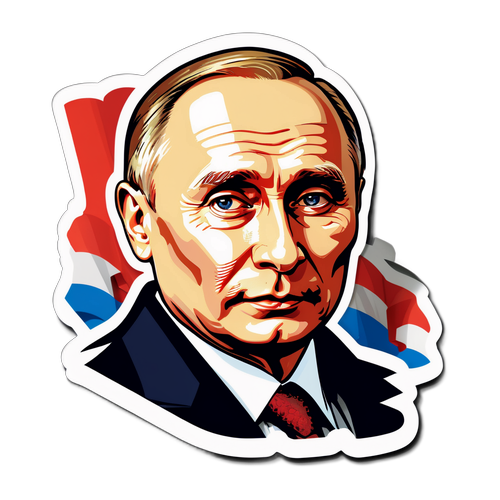 Historická nálepka zobrazující ruského prezidenta Putina