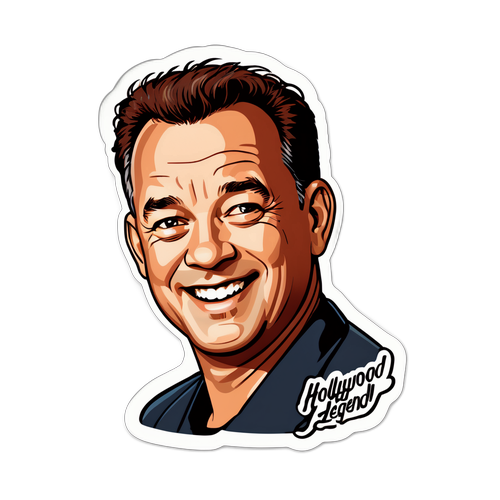 Sticker van Tom Hanks met een iconische glimlach