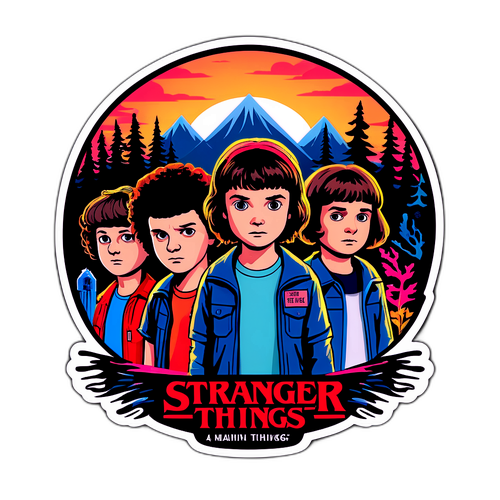 Ilustración de los personajes principales de Stranger Things con el texto 'Capítulo Final'