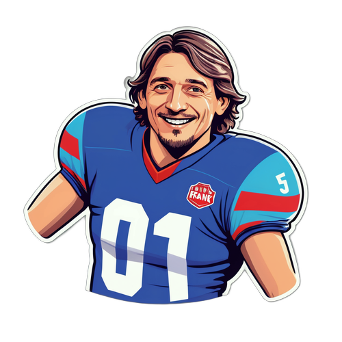 Sticker af Thomas Frank i fodboldtrøje