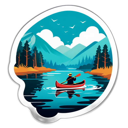 Sticker Sereno della Natura sul Fiume Adda